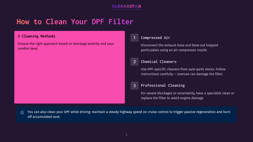 How To Clean Your Dpf Filter: Compressed Air And Chemical Cleaners For Dpf Cleaning Methods, With A Note On Professional Cleaning For Severe Blockages.