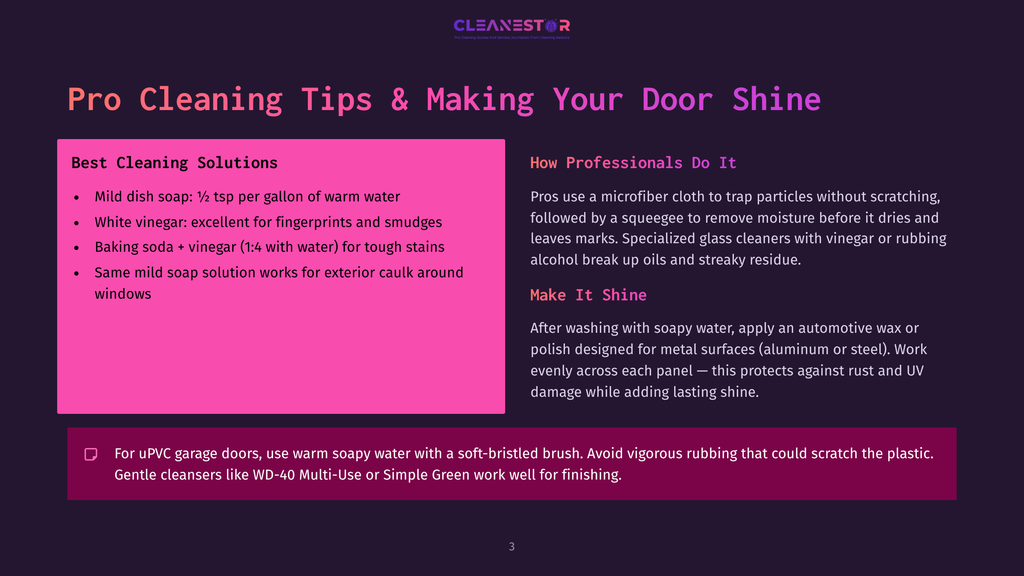 Pro Cleaning Tips &Amp; Making Your Door Shine: Gentle Cleaning Solutions For Doors, Including Mild Dish Soap, Vinegar, And Baking Soda Mixtures, Plus Tips For Making Glass Shine.