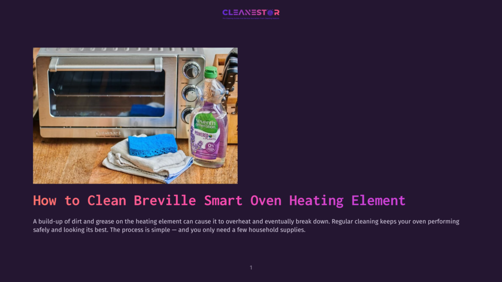 A Clean Stainless Steel Breville Smart Oven Toaster Oven Sits On A Countertop Next To A Bottle Of Seventh Generation Dish Soap, A Blue Sponge, And Folded White Cloths, Ready For Cleaning.