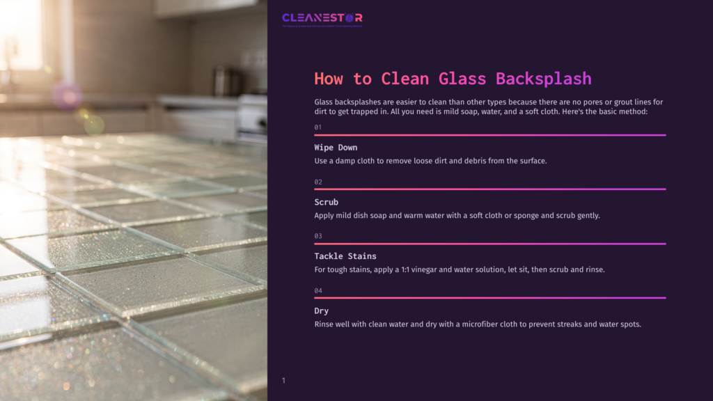Close-Up Of A Wet, Textured Glass Backsplash In A Kitchen, Reflecting Natural Light. The Image Highlights The Cleaning Process Described In The Text: &Quot;How To Clean Glass Backsplash.