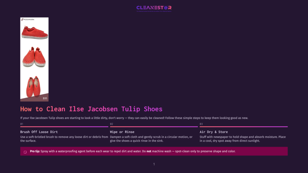 1 How To Clean Ilse Jacobsen Tulip Shoes Three Pairs Of Bright Red Ilse Jacobsen Tulip Shoes Are Displayed On A White Background. The Top Pair Is A Close-Up Of The Woven Texture, The Middle Pair Shows The Full Shoe, And The Bottom Pair Is A Side View Of Two Shoes.