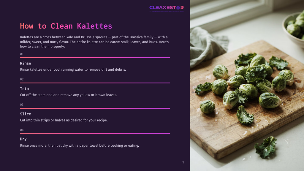 A Wooden Cutting Board Is Filled With Fresh Kalettes, Also Known As Brussels Sprouts, Ready For Preparation. The Image Is Part Of A &Quot;How To Clean Kalettes&Quot; Guide.