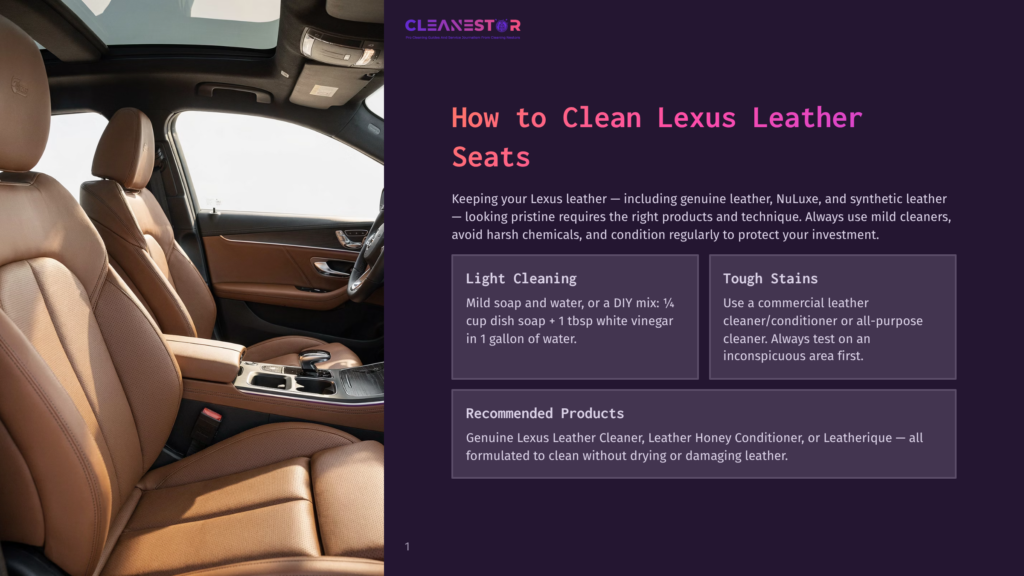 Interior Of A Luxury Car With Pristine Brown Lexus Leather Seats, Bathed In Natural Light. The Image Highlights The Clean And High-Quality Finish Of The Upholstery.