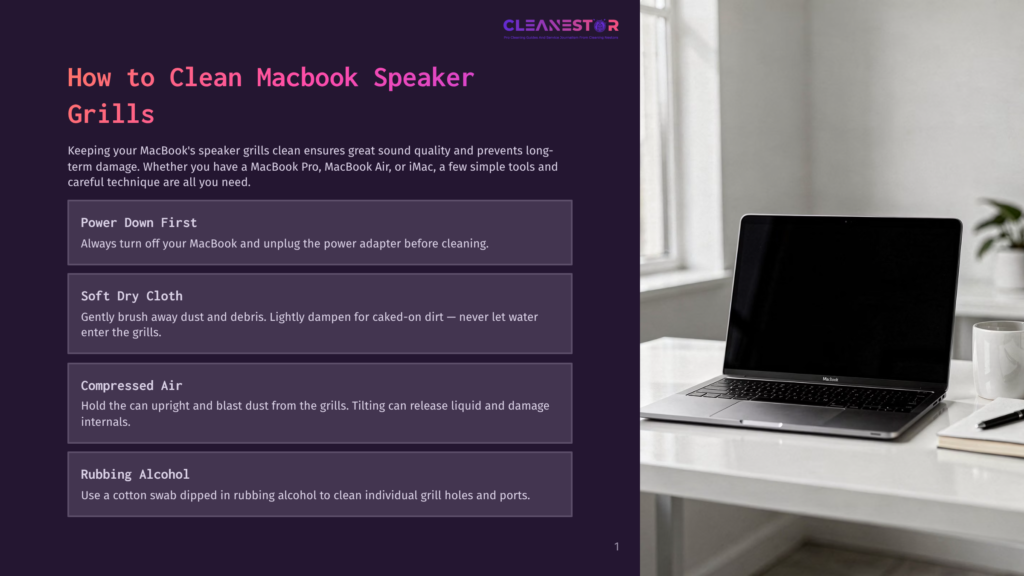 A Clean Macbook Air Sits On A Desk Next To A White Mug And A Notebook, With A Bright Window In The Background. The Laptop Screen Is Dark, And The Keyboard Is Visible.