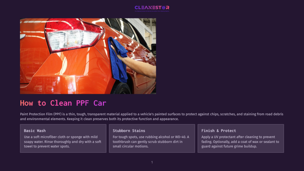 Close-Up Of A Hand In A Blue Microfiber Cloth Polishing The Orange Paint Of A Car'S Rear Fender And Taillight, Highlighting Car Cleaning And Ppf Care.