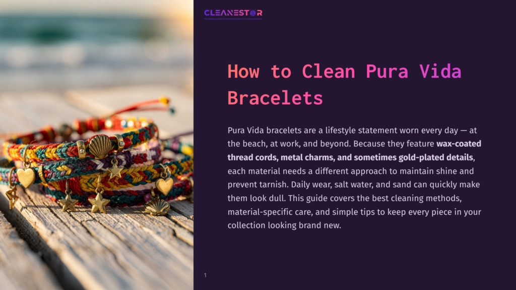 A Close-Up Of Colorful Pura Vida Bracelets With Wax-Coated Threads, Metal Charms, And Gold-Plated Details, Resting On Weathered Wooden Planks.