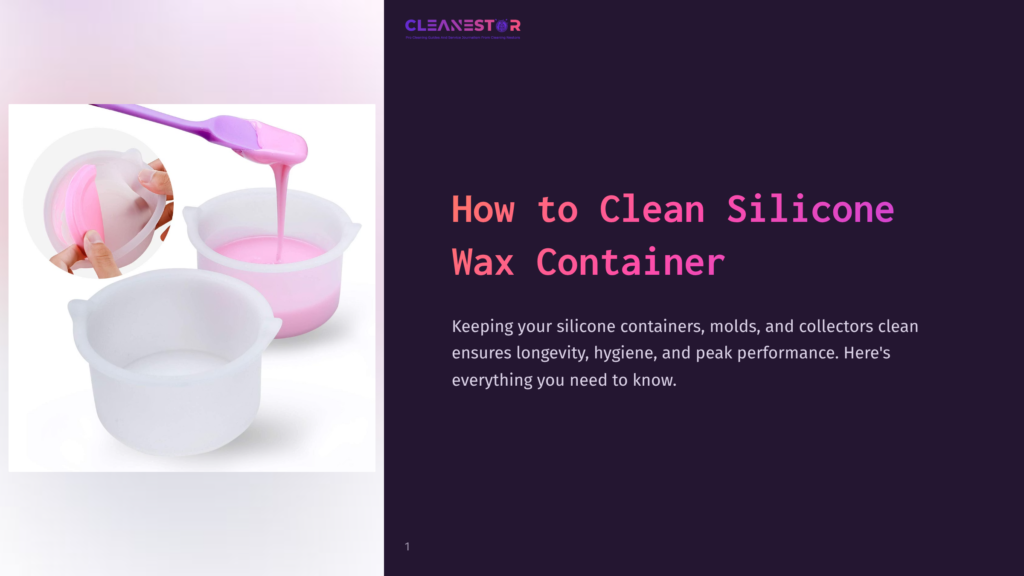 1 How To Clean Silicone Wax Container A Pink Silicone Wax Container Is Being Filled With Pink Wax From A Purple Spatula. A White Silicone Container Is Also Visible In The Foreground.
