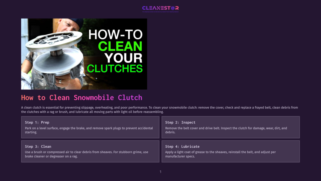 1 How To Clean Snowmobile Clutch A Man'S Hands Are Shown Cleaning A Snowmobile Clutch, With &Quot;How-To Clean Your Clutches&Quot; Text Overlayed On The Image.