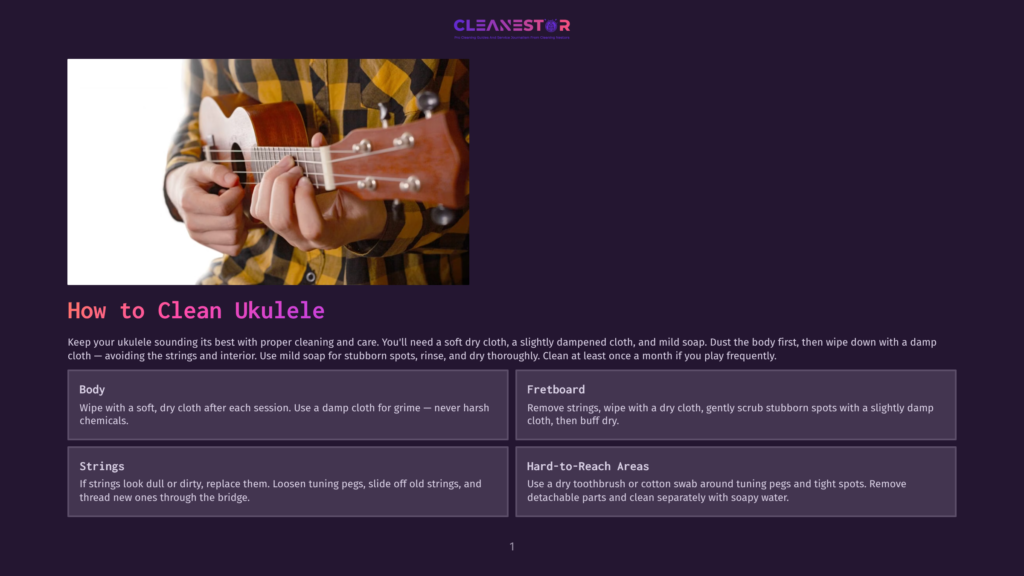 Close-Up Of Hands Playing A Ukulele, Showing Finger Placement On The Fretboard And Strings. The Ukulele Is A Warm, Reddish-Brown Wood.