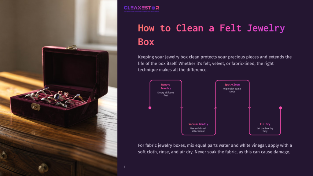A Dark Red Velvet Jewelry Box With Gold Trim Is Open, Displaying Rings And Necklaces. Sunlight Streams Across The Box And The Wooden Dresser It Sits On.
