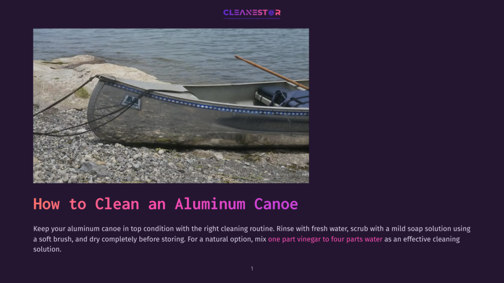 A Close-Up Of An Aluminum Canoe Resting On A Rocky Shore Next To Calm Water, With A Wooden Paddle Inside. The Canoe Has A Blue Stripe Along Its Side.