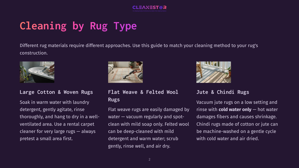 Cleaning A Large Cotton Rug In A Bathtub With A Scrubbing Brush And Detergent.