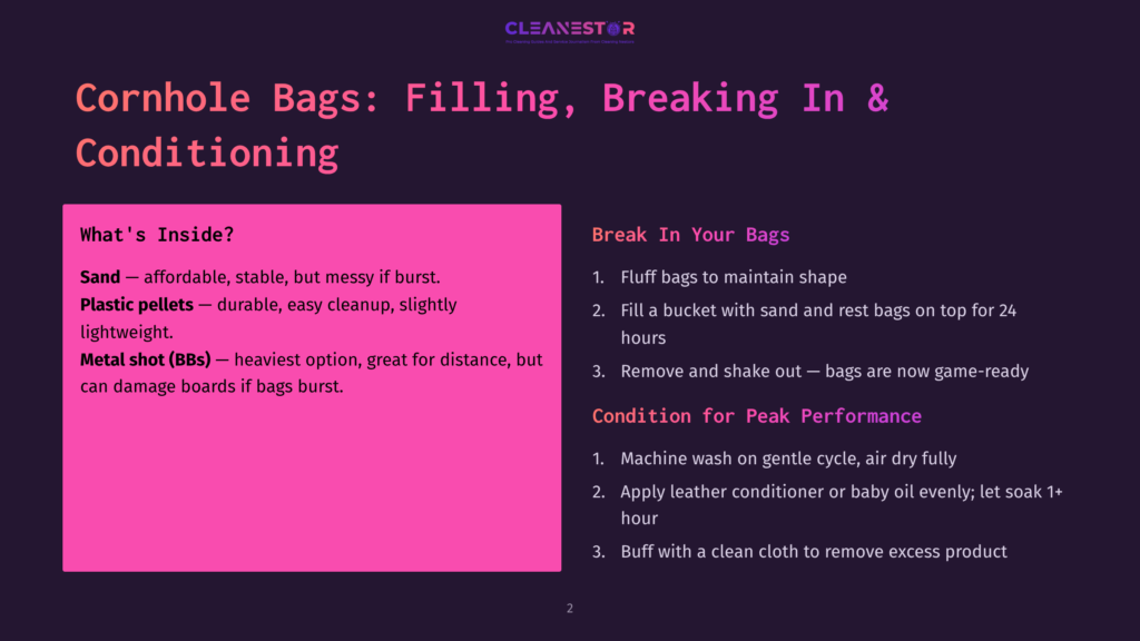 Cornhole Bags: Filling, Breaking In, And Conditioning. Learn What'S Inside Different Cornhole Bags, How To Break Them In, And How To Condition Them For Peak Performance.