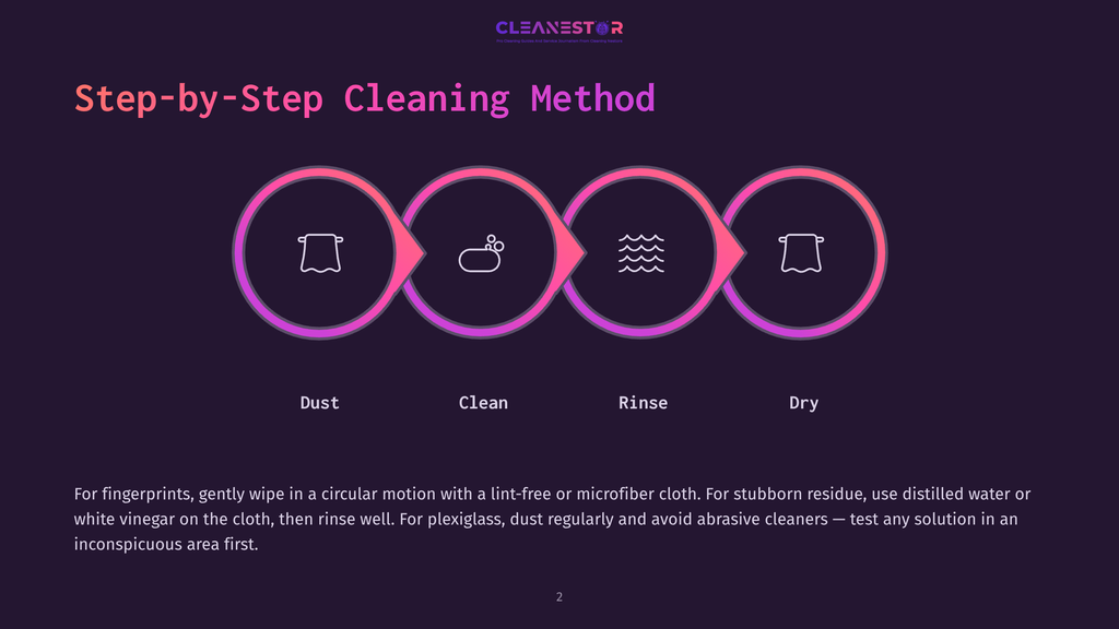 2 Step By Step Cleaning Method 4 Step-By-Step Cleaning Method Graphic: Dust, Clean, Rinse, Dry. Text: &Quot;Cleanestor Pro Cleaning Service. Step-By-Step Cleaning Method.