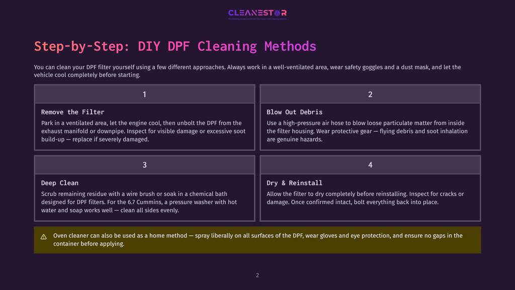 Diy Dpf Cleaning Methods: Step-By-Step Guide On How To Remove The Filter, Blow Out Debris, Deep Clean, And Dry &Amp; Reinstall A Dpf Filter.