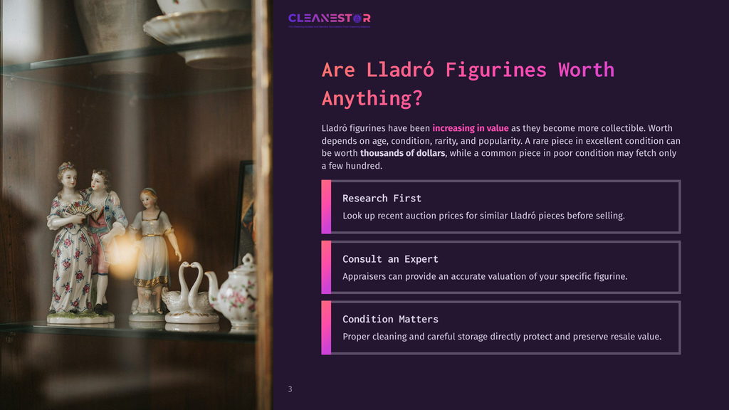 Three Delicate Porcelain Lladro Figurines Stand On A Glass Shelf, Bathed In Soft Light. The Figurines Are Dressed In Ornate 18Th-Century Attire, With Intricate Details And Pastel Colors. The Background Is Dark And Blurred, Emphasizing The Beauty Of The Collectible Figurines.
