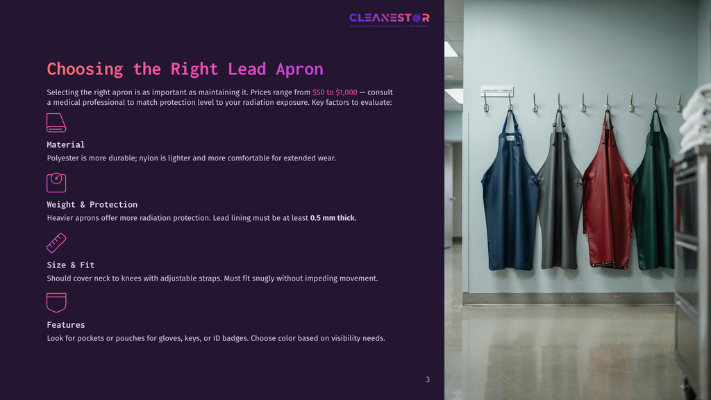 A Row Of Colorful Lead Aprons Hangs On Hooks Against A White Wall In A Medical Facility. The Aprons, In Shades Of Navy, Red, And Green, Are Neatly Arranged, Showcasing Their Protective Material And Design.