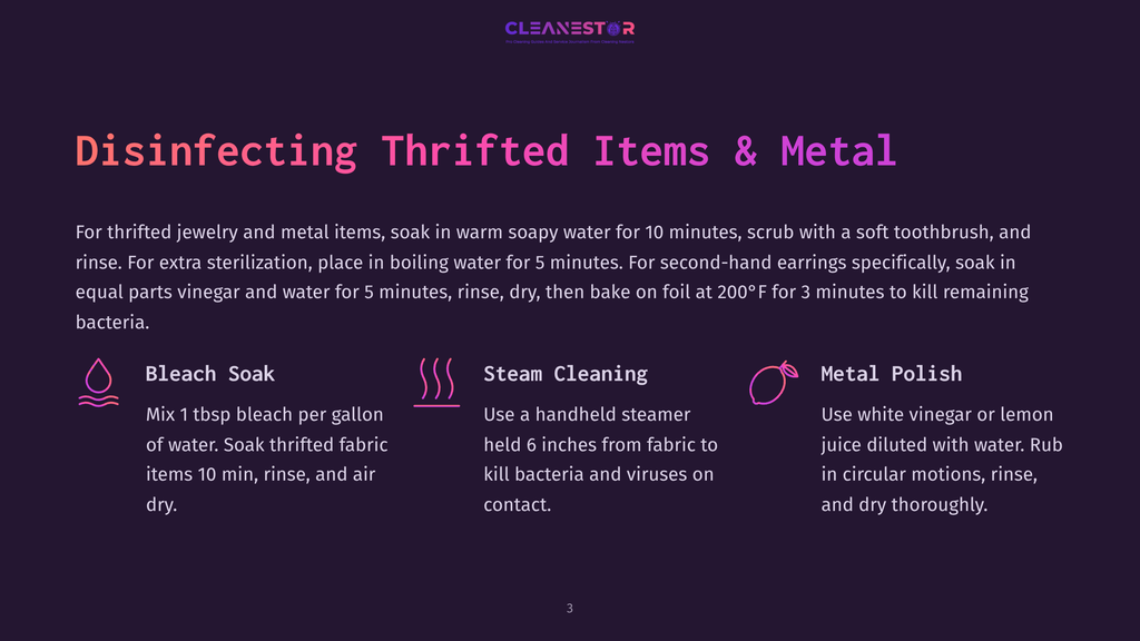 Disinfecting Thrifted Items &Amp; Metal: Bleach Soak, Steam Cleaning, And Metal Polish Methods For Cleaning And Sanitizing Thrift Store Finds.
