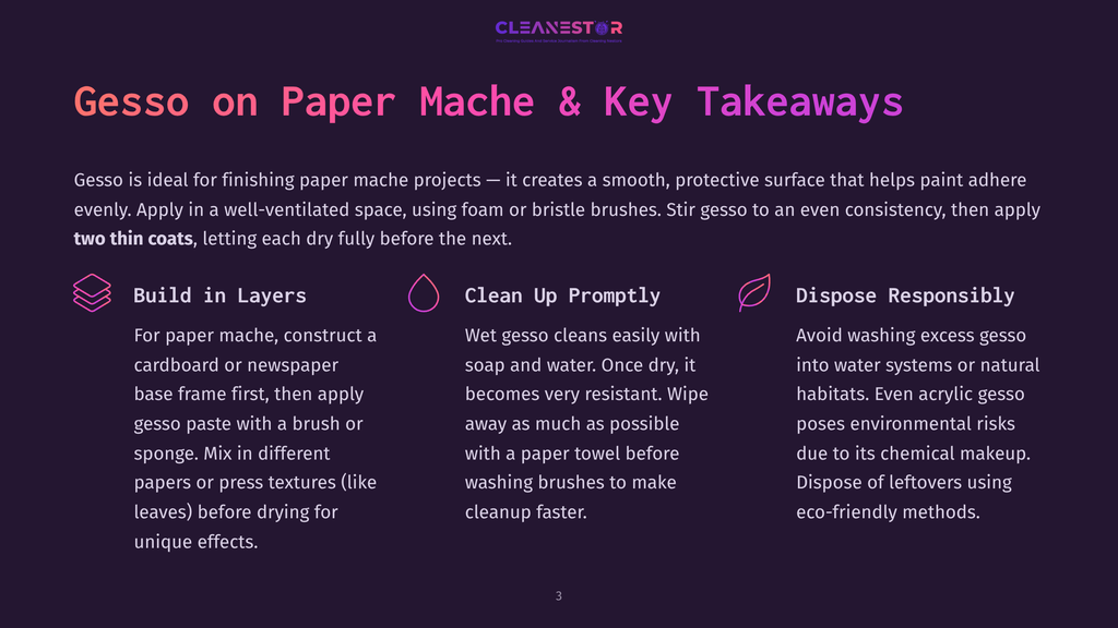 Gesso On Paper Mache: Key Takeaways. Learn About Building In Layers, Cleaning Up Promptly, And Disposing Responsibly Of Gesso Projects.