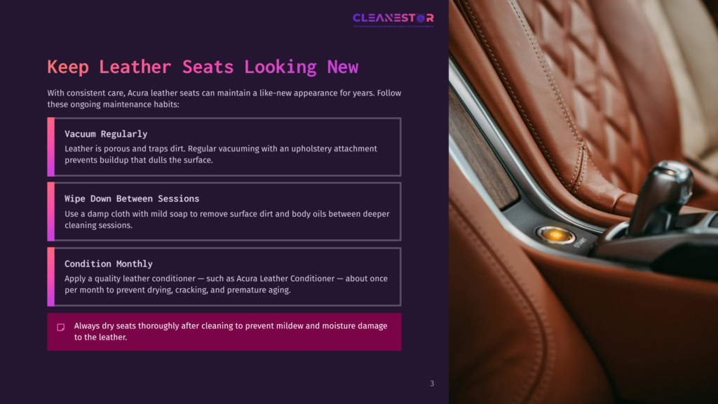Close-Up Of Luxurious Brown Leather Car Seats In A Modern Vehicle, Showing Intricate Stitching And A Sleek Gear Shifter. The Image Emphasizes The Quality And Texture Of The Leather, Suggesting Premium Car Interior Care.