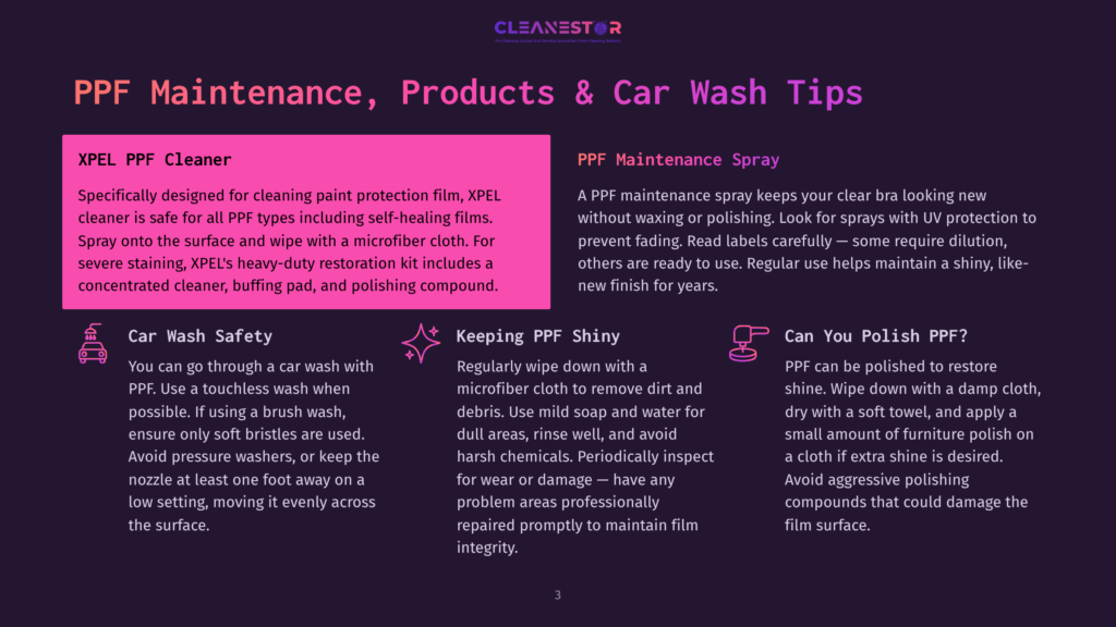 Ppf Maintenance, Products &Amp; Car Wash Tips: Xpel Ppf Cleaner, Ppf Maintenance Spray, Car Wash Safety, Keeping Ppf Shiny, Can You Polish Ppf?