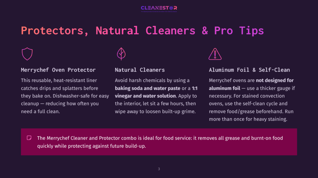 3 Protectors Natural Cleaners And Pro Tips Protecting Your Oven With Merrychef Oven Protector And Natural Cleaners. Aluminum Foil And Self-Clean Options Detailed.