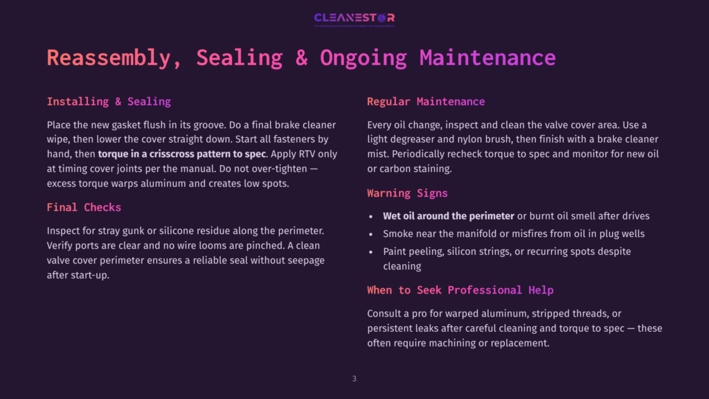 3 Reassembly Sealing And Ongoing Maintenance Dark Purple Background With White Text Detailing Steps For Reassembly, Sealing, And Ongoing Maintenance Of A Valve, Including Instructions For Installing, Sealing, And General Maintenance.