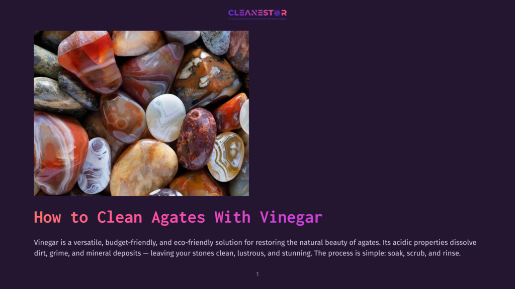 1 How To Clean Agates With Vinegar Close-Up Of Polished Agates With Swirling Bands Of Orange, White, Brown, And Red, Showcasing Their Natural Beauty And Texture.