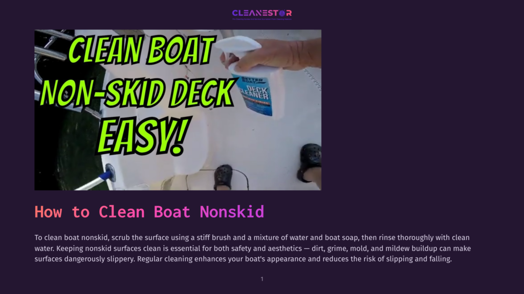 1 How To Clean Boat Nonskid A Person Sprays A Boat'S Non-Skid Deck With A Cleaner Labeled &Quot;Deck Cleaner&Quot; In Preparation For Cleaning The Boat.