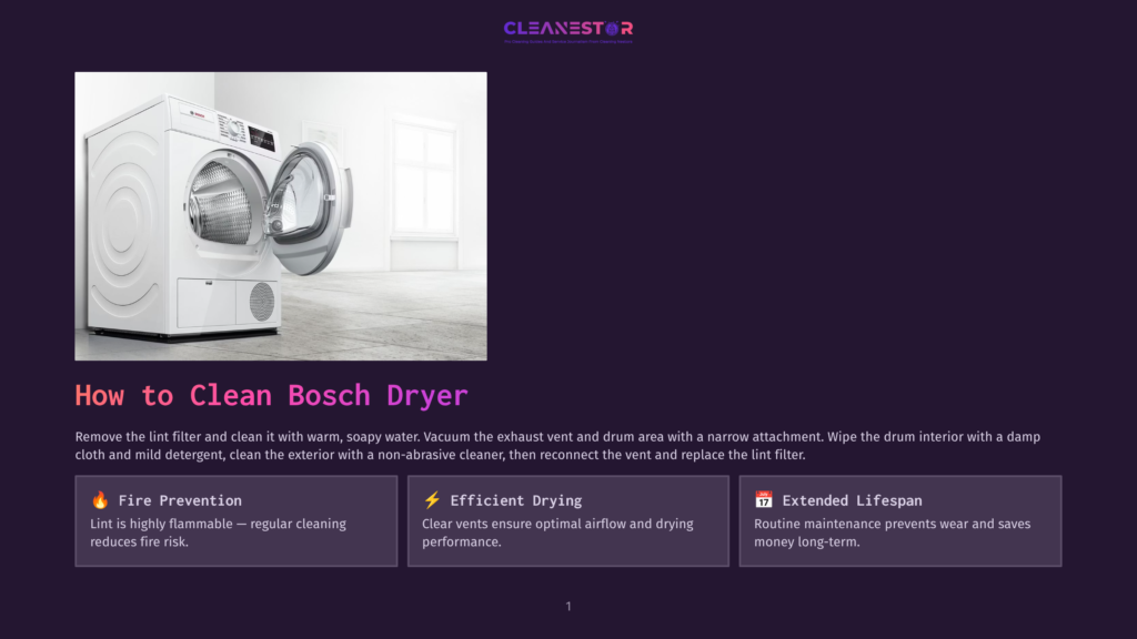 A White Bosch Dryer With A Loading Door Open, Set Against A Clean, White Background, Showcasing Its Interior Drum And Exhaust Vent.