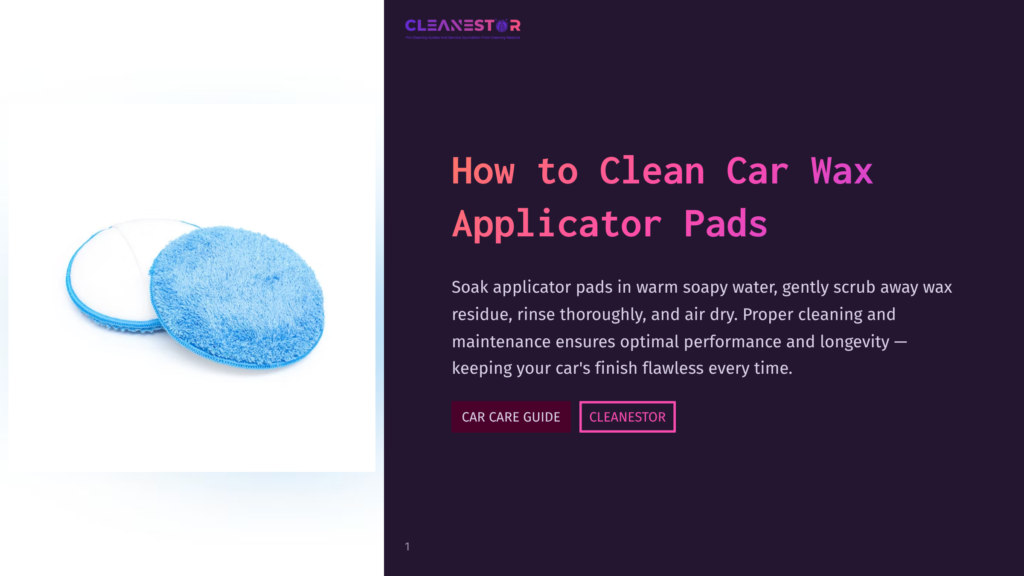 Two Fluffy White And Blue Car Wax Applicator Pads Sit Side-By-Side On A White Surface. The Pads Are Round With A Textured, Towel-Like Finish.