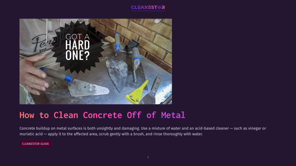 Trowels And Tools For Removing Concrete From Metal Surfaces, With Text Overlay &Quot;Got A Hard One?&Quot;.