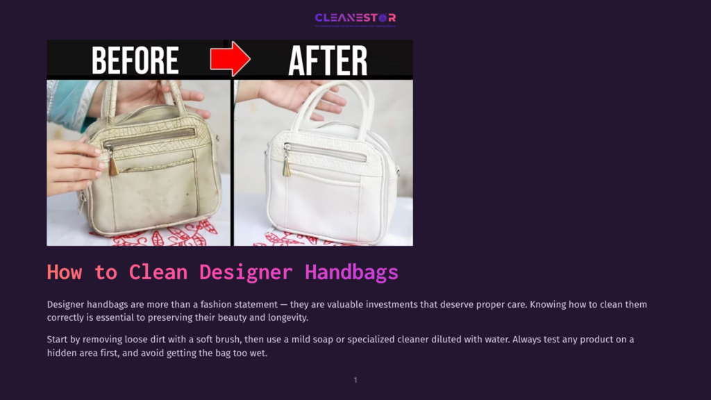 1 How To Clean Designer Handbags Before And After Cleaning Of A Dirty White Designer Handbag, Showing A Dramatic Transformation To A Spotless, Like-New Condition.
