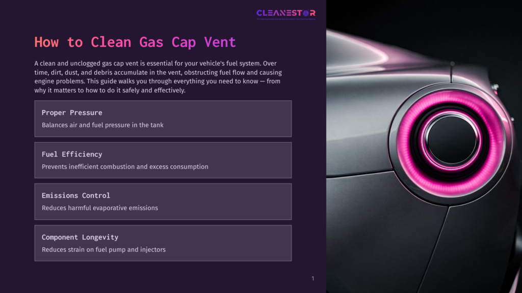 A Sleek, Modern Car'S Gas Cap Vent, With A Pink Neon Light Glowing Around It, Showcasing The Importance Of A Clean And Unclogged Vent For Vehicle Fuel System Efficiency.