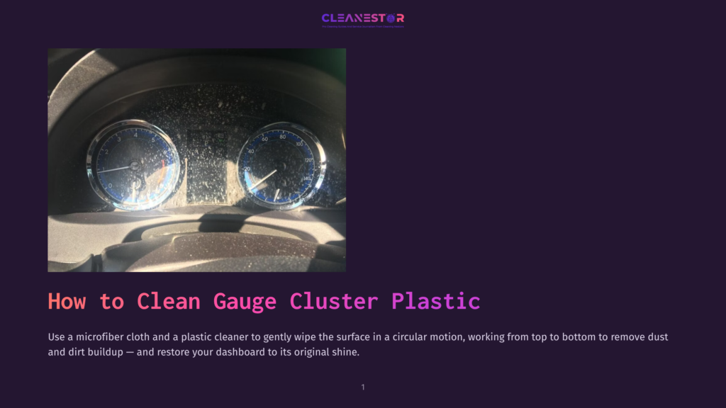 1 How To Clean Gauge Cluster Plastic Dusty Car Dashboard Gauges, Including A Speedometer And Tachometer, Are Covered In A Thick Layer Of Grime, Obscuring The Plastic And Indicating A Need For Cleaning.