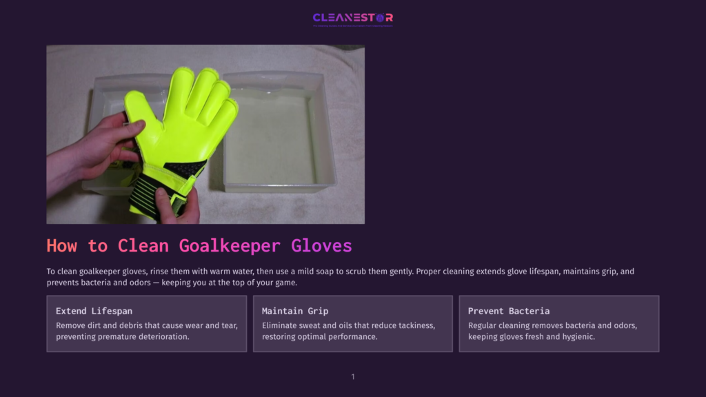 Hands Washing A Bright Yellow Goalkeeper Glove In A Shallow Tub Of Water, Part Of A &Quot;How To Clean Goalkeeper Gloves&Quot; Guide. The Image Highlights Cleaning For Glove Lifespan And Hygiene.