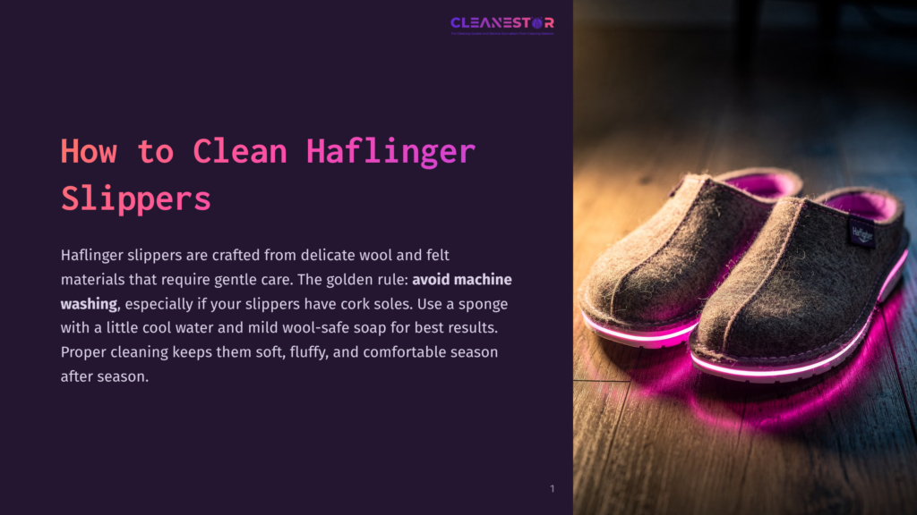 Close-Up Of Two Cozy, Brown Haflinger Slippers With Pink Trim, Resting On A Dark Wooden Floor With Subtle Pink Lighting Underneath.