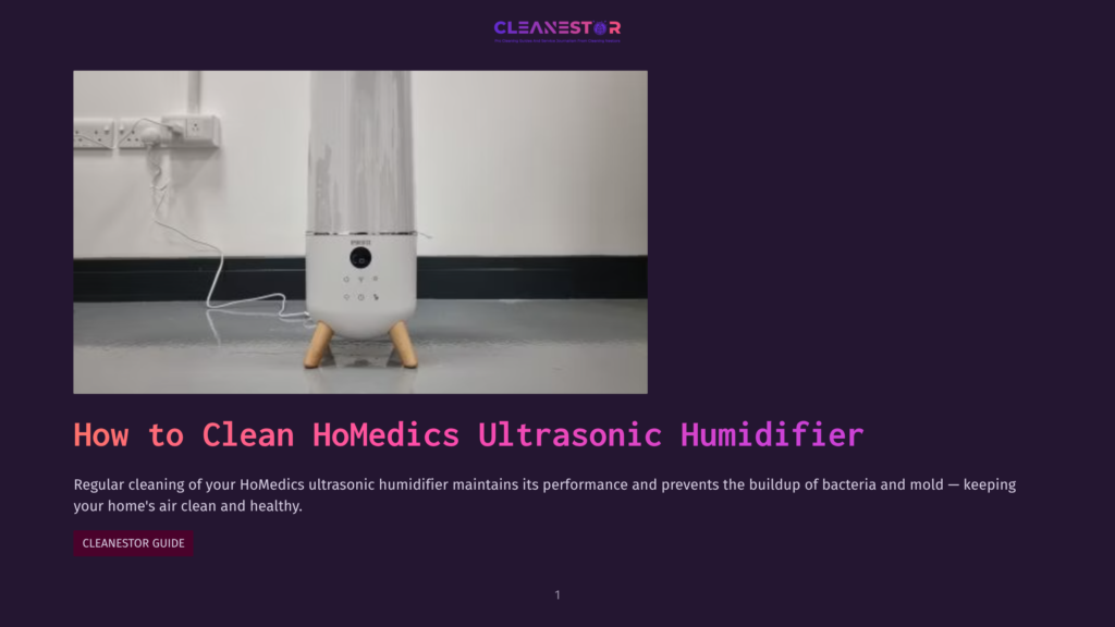 A Tall, White Homedics Ultrasonic Humidifier With A Wooden Base Stands On A Grey Floor, Plugged Into A Wall Outlet. The Humidifier Features A Modern Design With A Cylindrical Body And A Control Panel With Illuminated Buttons.