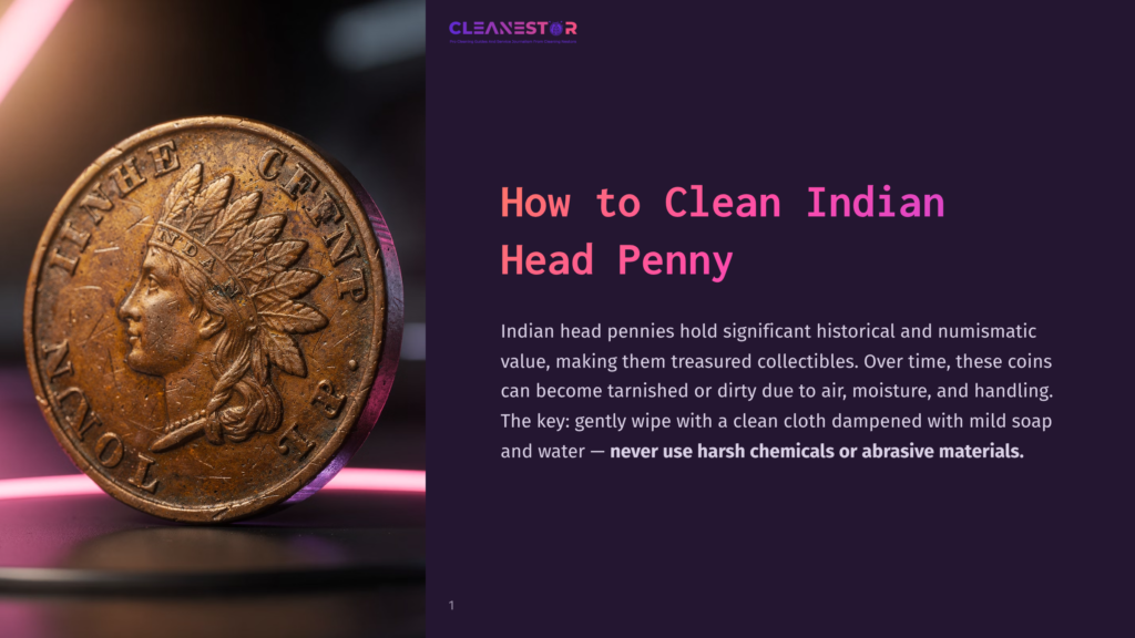 1 How To Clean Indian Head Penny Close-Up Of An Antique Indian Head Penny, Showing The Profile Of An American Indian Chief With Headdress. The Coin'S Surface Has A Patina, And The Text &Quot;Indian Head Penny&Quot; Is Partially Visible.