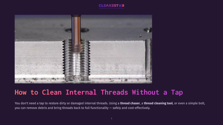 Threads Intercutting How To Clean Internal Threads Without A Tap | CleaNESTOR