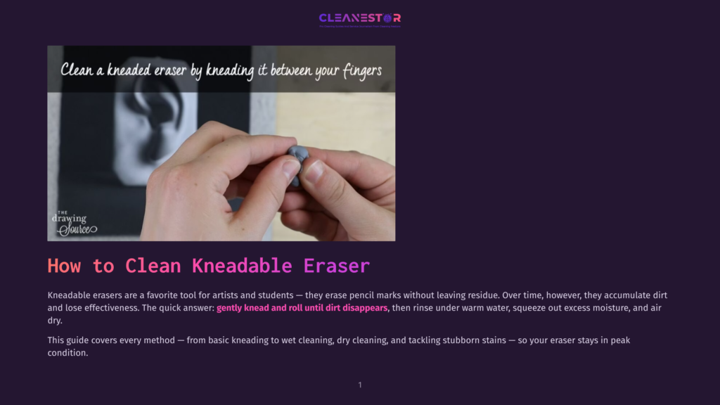 Close-Up Of Hands Kneading A Grey Kneadable Eraser To Clean It, With A Charcoal Drawing Of An Ear Faintly Visible In The Background.