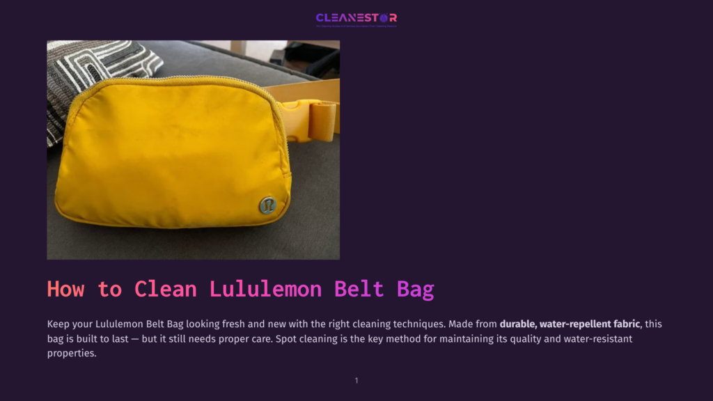 A Bright Yellow Lululemon Belt Bag With A White Logo Is Shown, Resting On A Textured Grey Surface. The Bag Is Positioned Diagonally, With Its Adjustable Strap Visible.