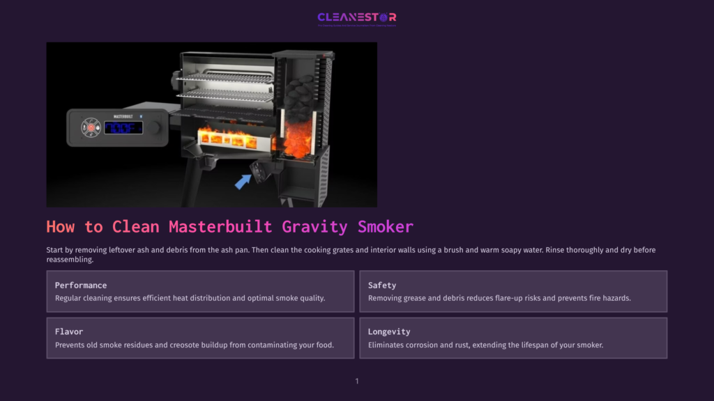 1 How To Clean Masterbuilt Gravity Smoker Masterbuilt Gravity Series Smoker Cutaway Showing Internal Components, Including Ash Pan, Grates, And Firebox With Flames, With A Digital Display Showing 100°F.
