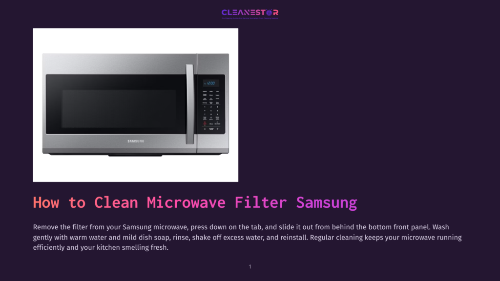 1 How To Clean Microwave Filter Samsung A Modern Silver Samsung Microwave Oven Is Shown From The Front, With Its Door Slightly Ajar, Revealing A Clean Interior And Control Panel Displaying &Quot;12:00&Quot;.
