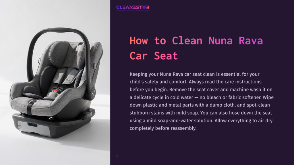 1 How To Clean Nuna Rava Car Seat A Gray Nuna Rava Car Seat With Black Accents Displayed Against A Purple Background, Highlighting Its Design For Child Safety And Comfort.