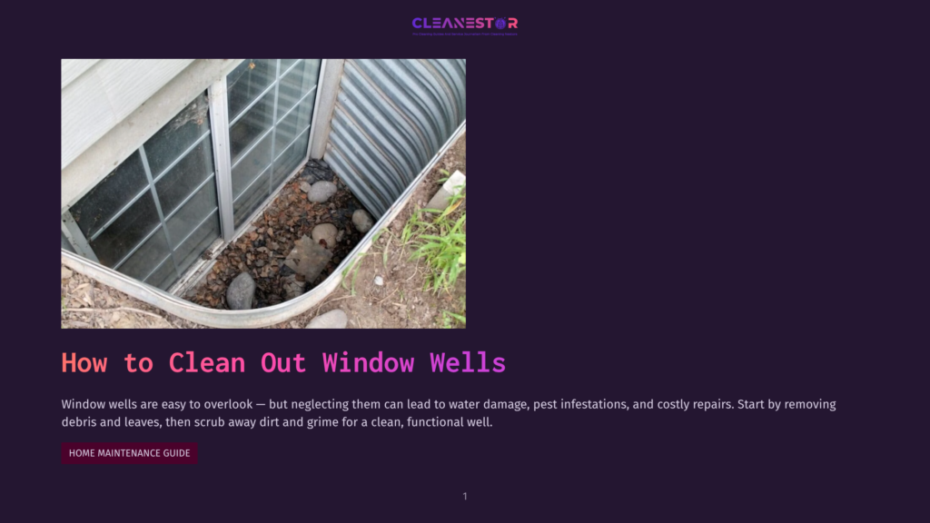 A Neglected Window Well Filled With Dirt, Leaves, And Debris, With A Corrugated Metal Wall And A Portion Of A House Window Visible.