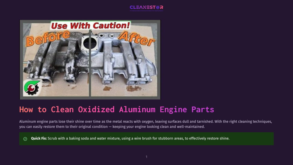 An Image Shows Two Views Of An Oxidized Aluminum Engine Part. The Left Side, Labeled &Quot;Before,&Quot; Displays A Tarnished, Dull Aluminum Part. The Right Side, Labeled &Quot;After,&Quot; Shows The Same Part Looking Clean And Bright, Ready For Use.
