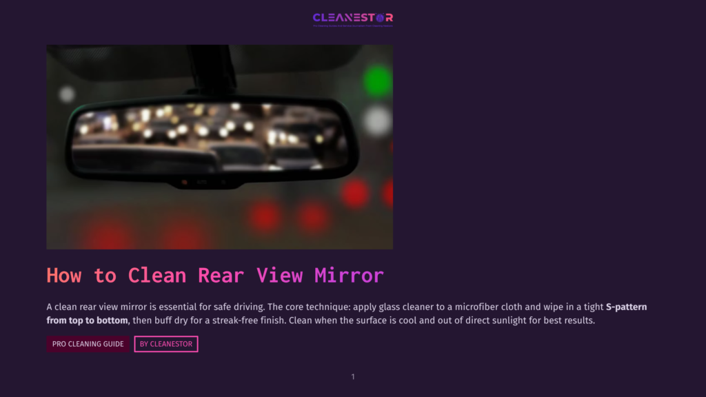 Rearview Mirror Reflecting A Busy Street At Night With Glowing Red And Green Lights, Illustrating How To Clean A Car'S Rear View Mirror For Safe Driving.