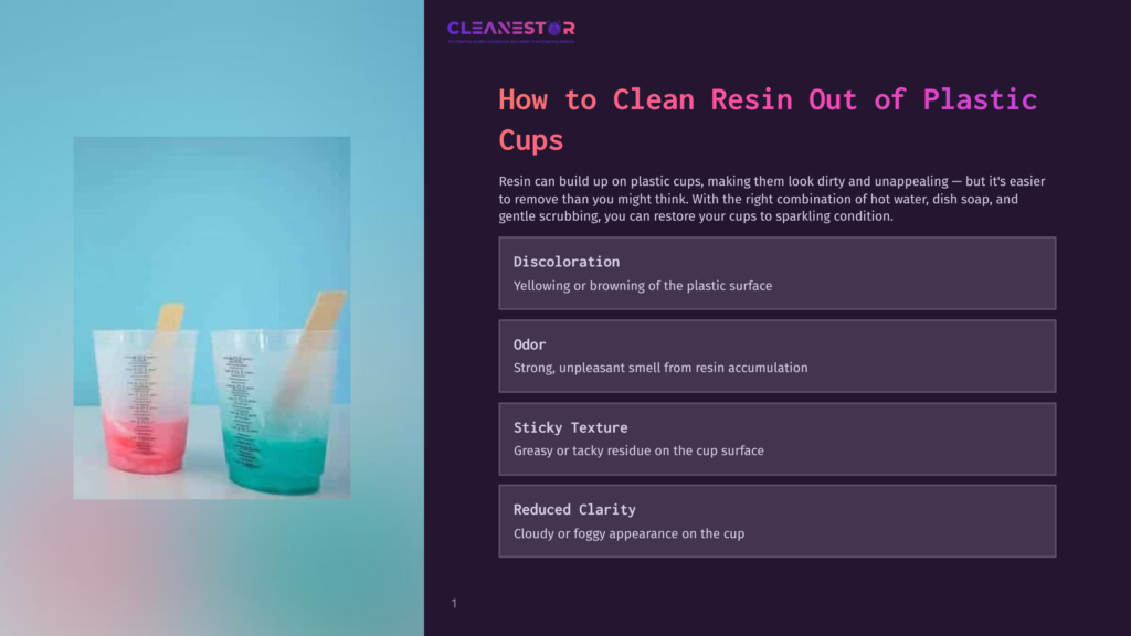 Two Clear Plastic Resin Mixing Cups, One With Pink Resin And The Other With Teal Resin, Sit Side-By-Side On A Light Blue Background. Measuring Lines Are Visible On The Cups.