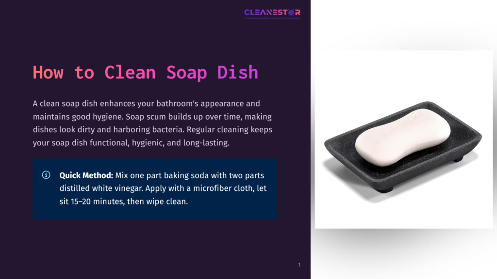 1 How To Clean Soap Dish A White Bar Of Soap Rests On A Textured Black Soap Dish, Illustrating How To Clean Soap Dishes With Baking Soda And Vinegar.